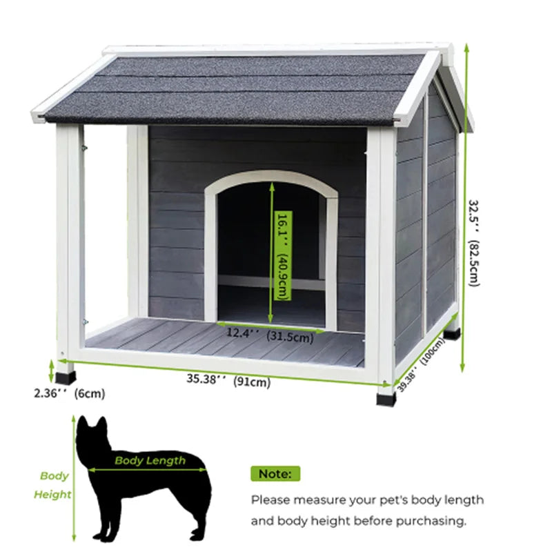 Outdoor Dog Kennel: Wooden, medium size.