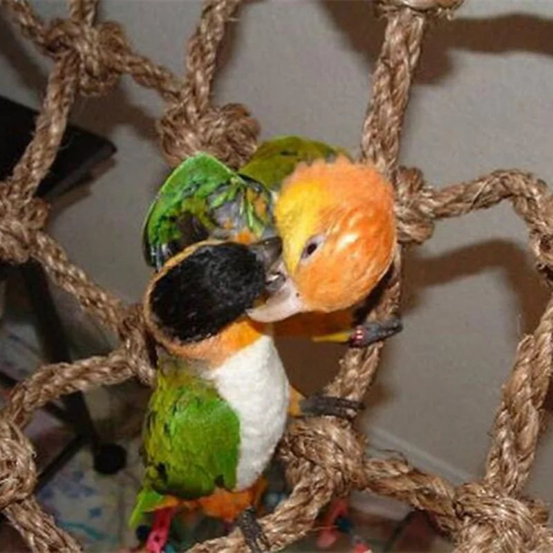 Parrot Bird Climbing Net: Hemp Rope, Habitat Toy, Supplies
