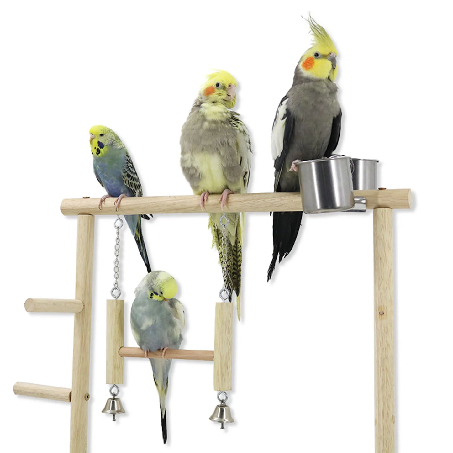 Wooden toy swing ladder: Enriching, durable accessory for birds.