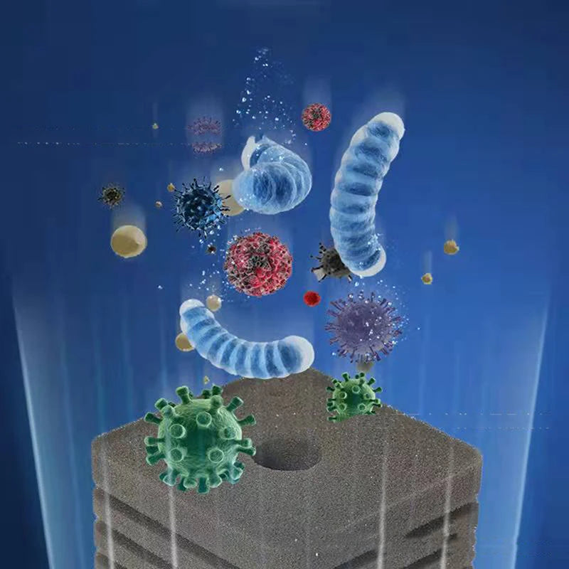 Sponge filter for aquariums: Biochemical filtration, reusable equipment.
