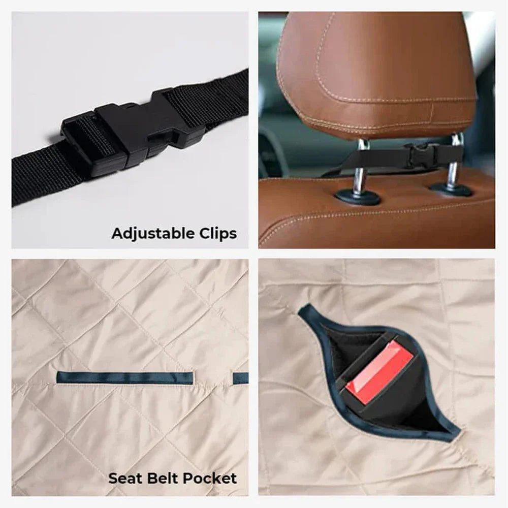 Waterproof Car Seat Cover: Protects car seats, comfortable for pets during travel.