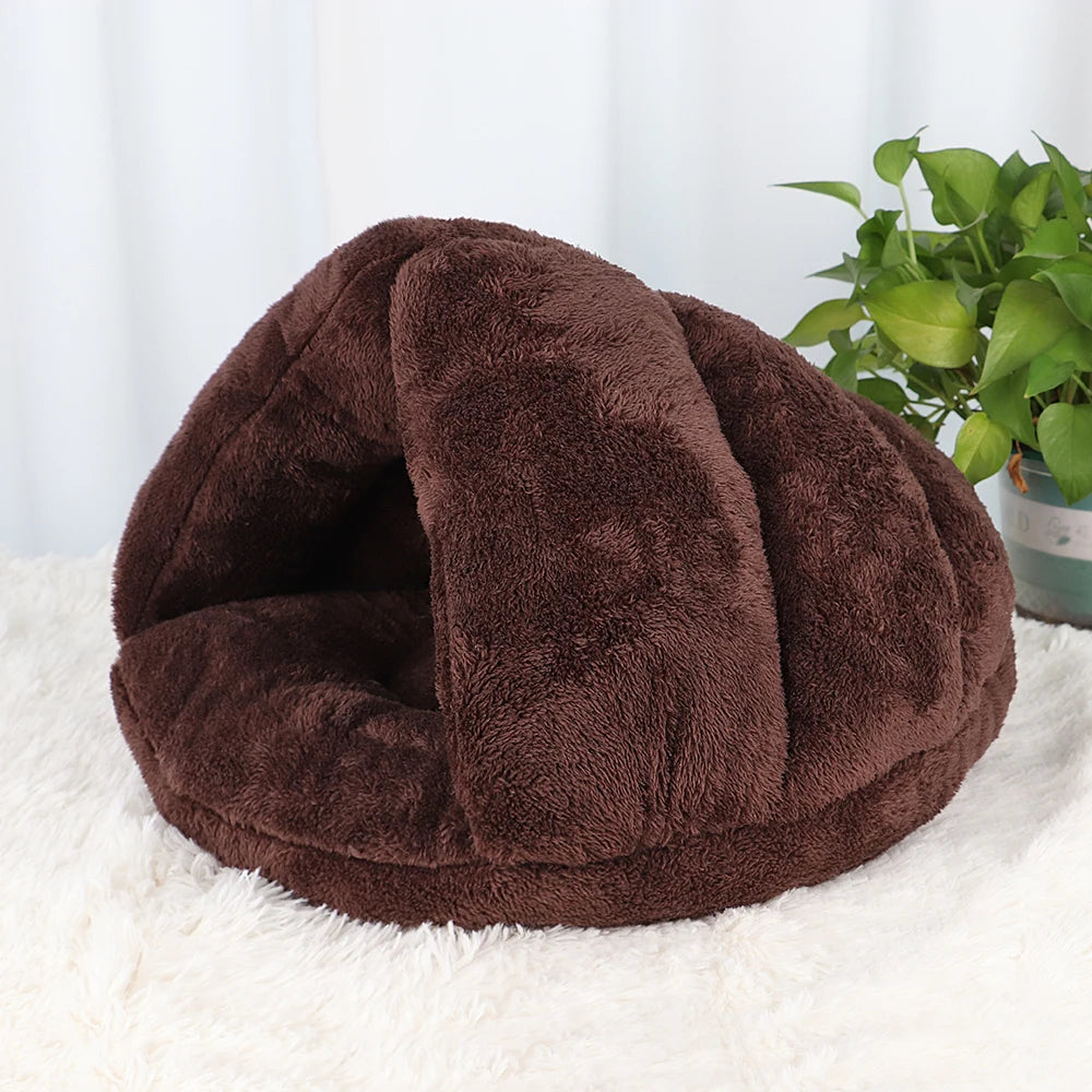 Large Dog Kennel: Plush bed, round, soft and comfortable.