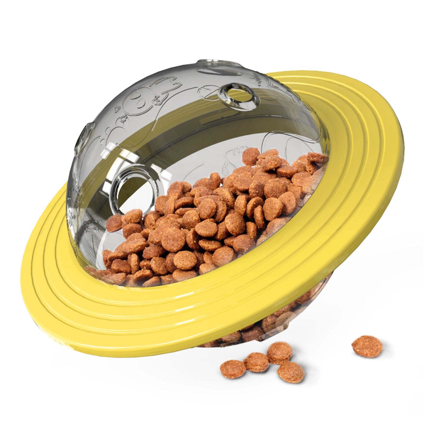 Interactive Dog Toy: UFO-shaped slow feeder toy for medium dogs.