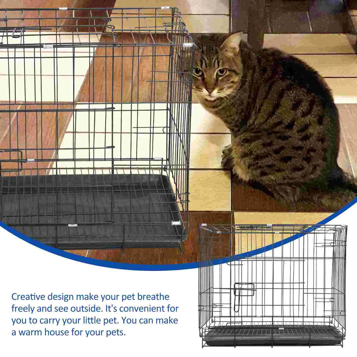 Small Crate with Removable Tray: Portable indoor home for your pets.