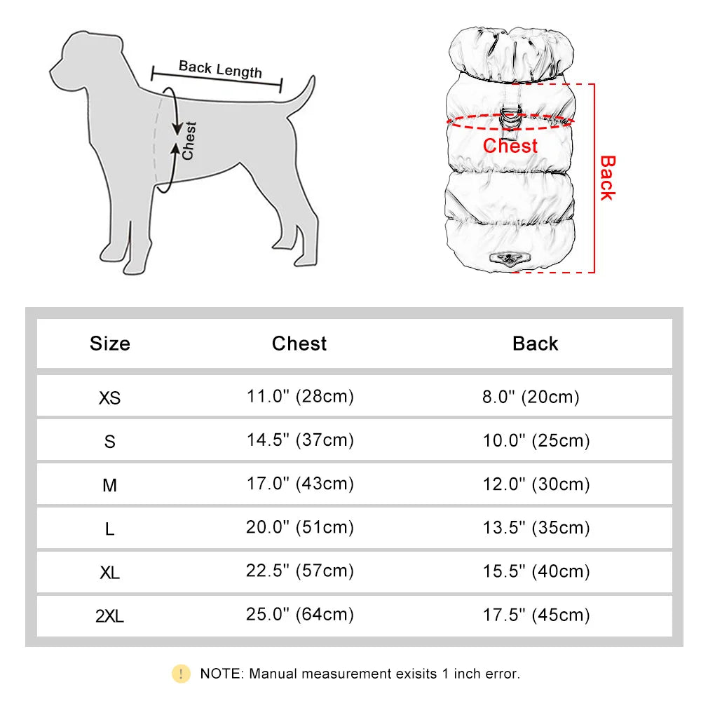 Winter padded pet coat: Stylish, warm outfit for small to medium pets.