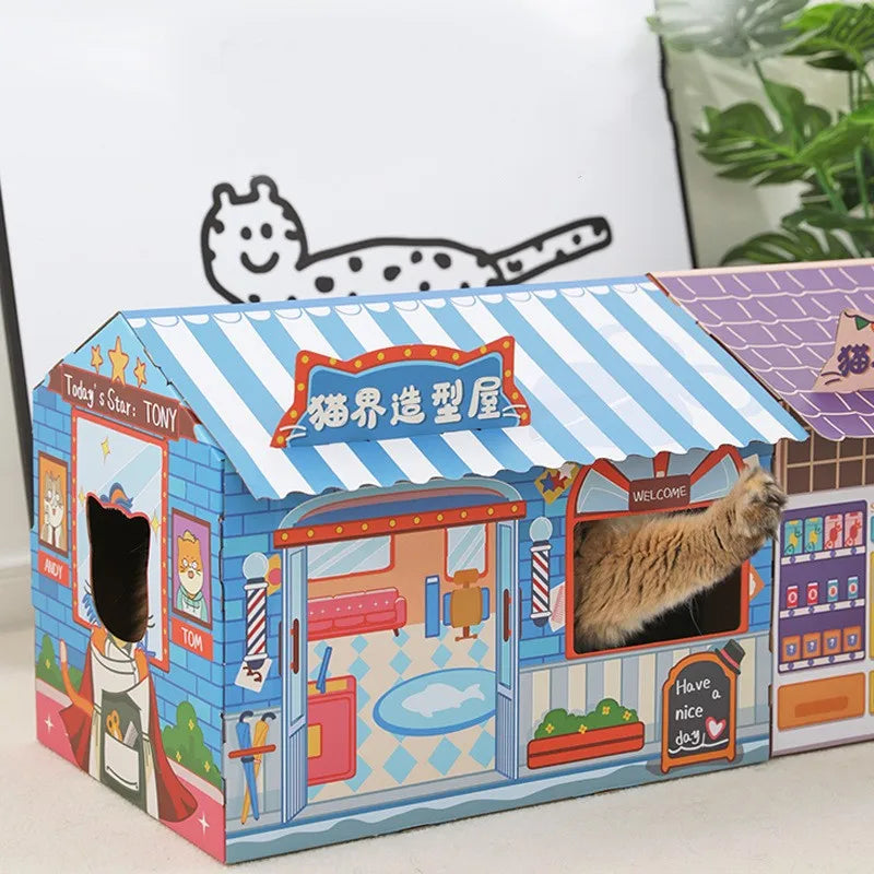 Cat House Bed Toy Scraper: Wear-resistant, Cute Furniture, Pet Supplies
