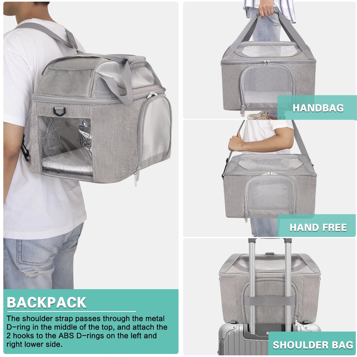 Breathable Cat Carrier: Airline Approved Bag for Small Pets.