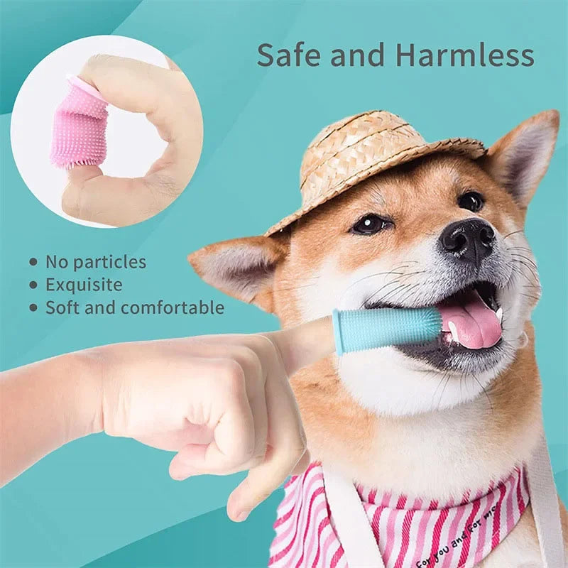 Soft Finger Toothbrush: Nontoxic silicone, teeth cleaning, for dogs and cats.