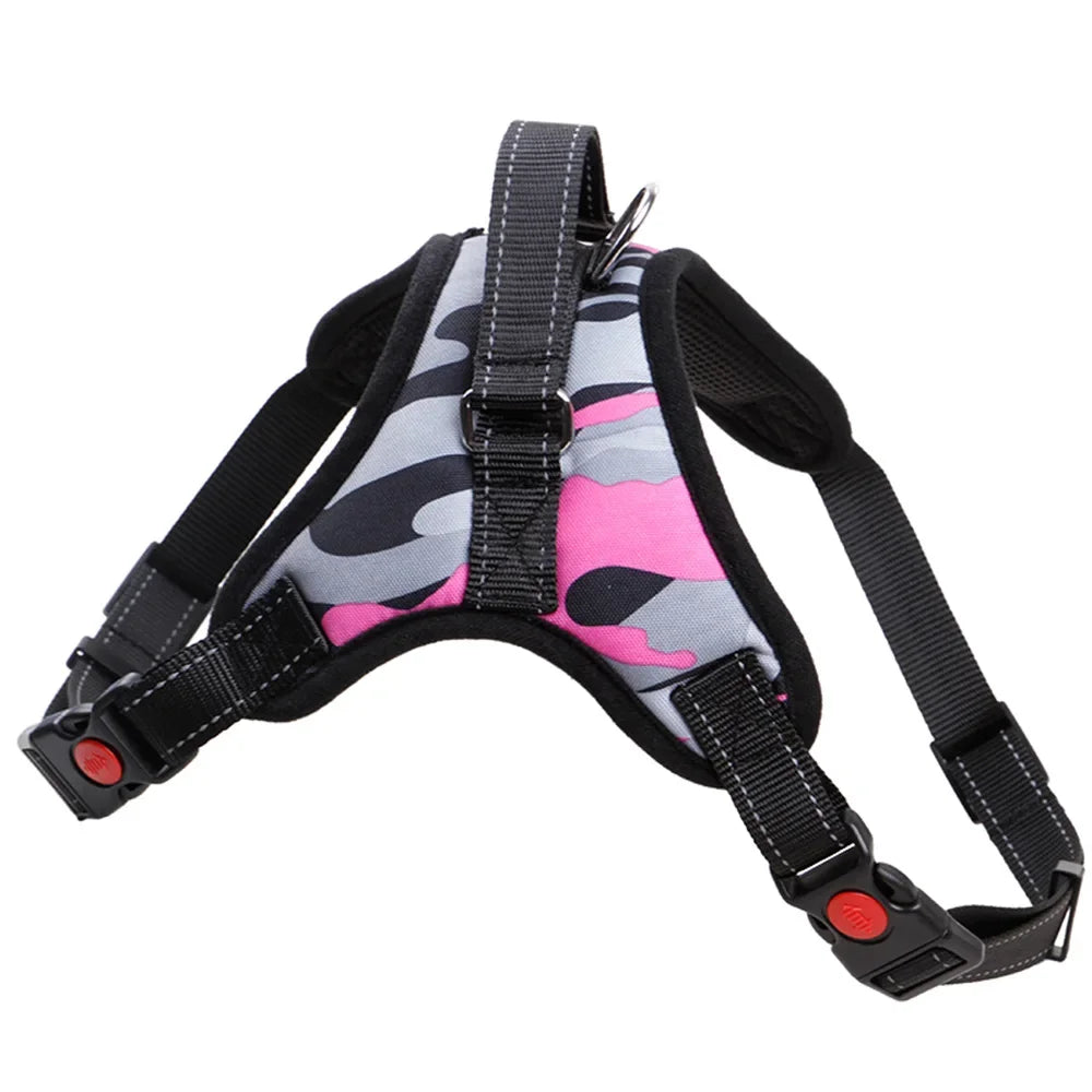 Reflective Dog Vest : Adjustable harness with patches for dogs.