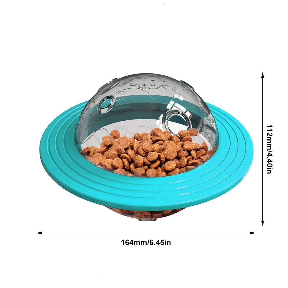 Interactive Dog Toy: UFO-shaped slow feeder toy for medium dogs.