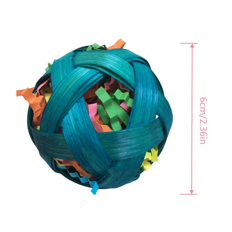 Natural Bamboo Toy Ball: Foraging Fun for Pets