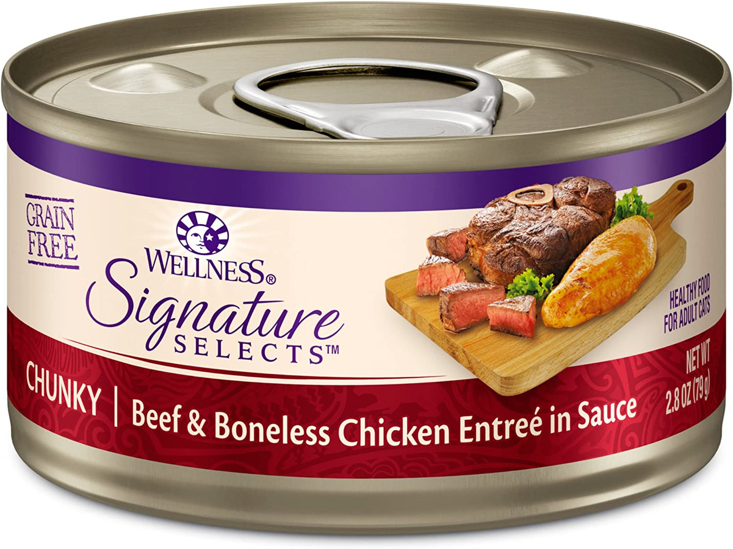 Signature Selects Wet Cat Food by CORE Wellness: Grain-Free, Natural, Made with Real Meat (Chunky Beef & Chicken, 2.8-Ounce, Pack of 12)