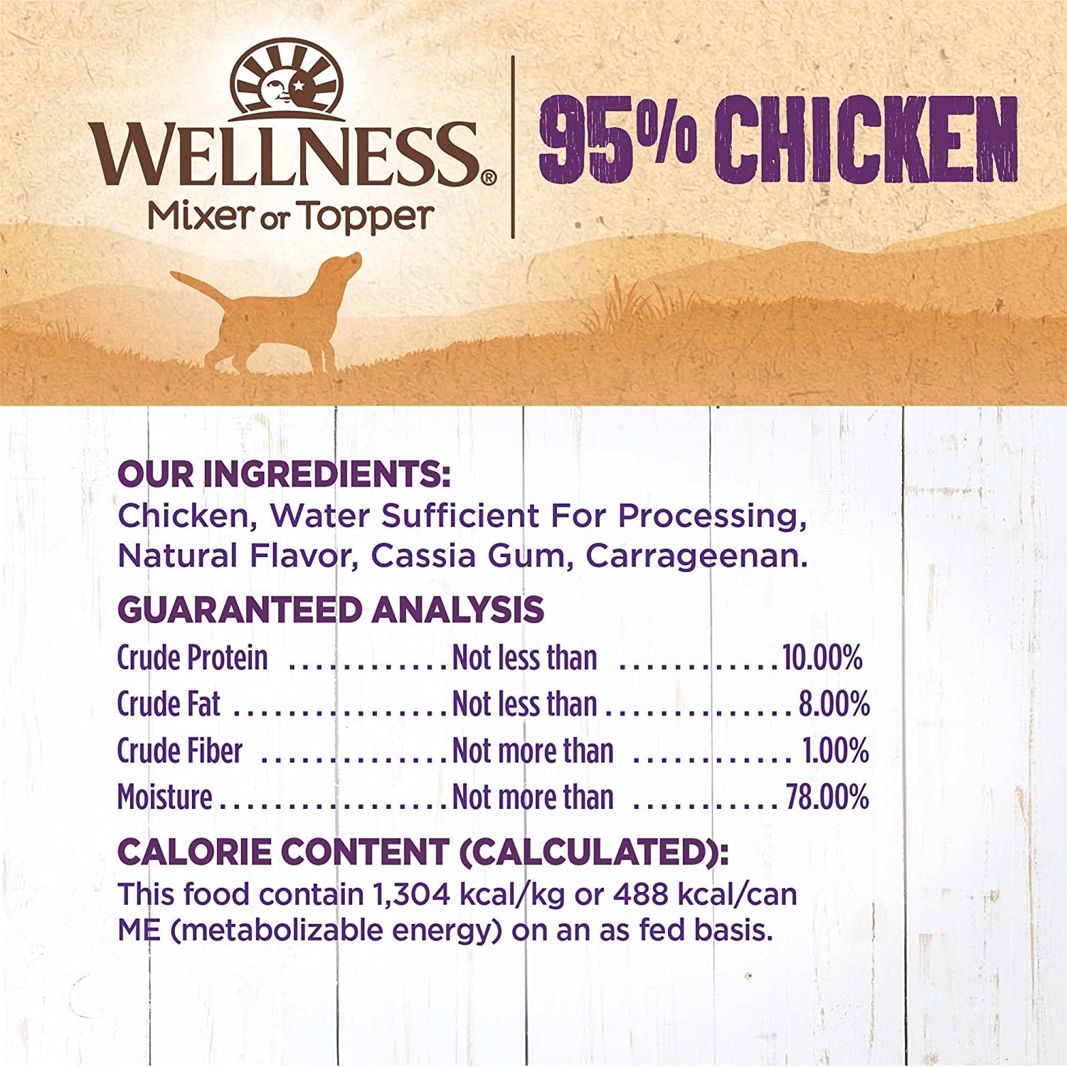 Natural Wet Dog Food: 95% Chicken, Grain-Free, 13.2-Ounce Can (Pack of 12)