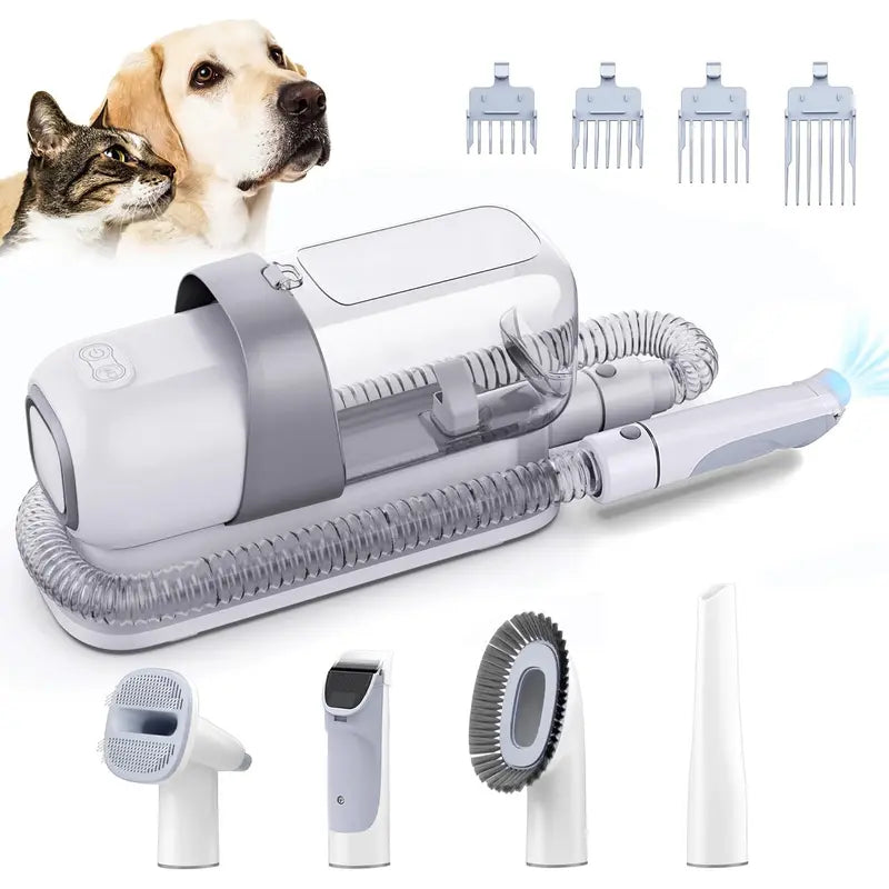  LMVVC Pet Grooming Kit - Effortless Dog Grooming Clippers with 2.3L Vacuum Suction, 99% Pet Hair Removal, Low-Noise Vacuum