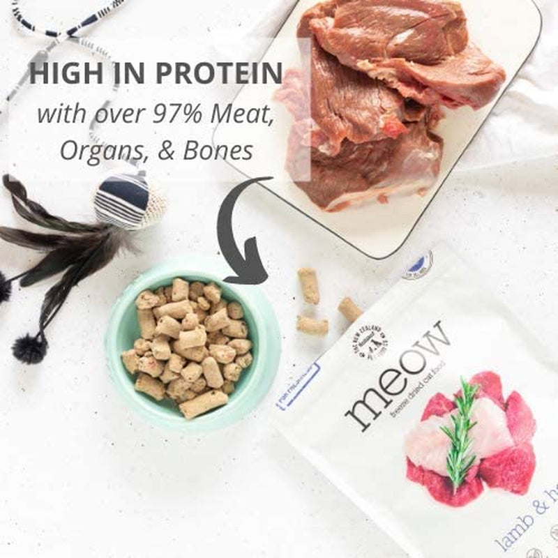 Meow Beef & Hoki Freeze-Dried Raw Cat Food: High Protein, Natural, Limited Ingredient Mixer, Topper, or Treat - 9.9 Oz