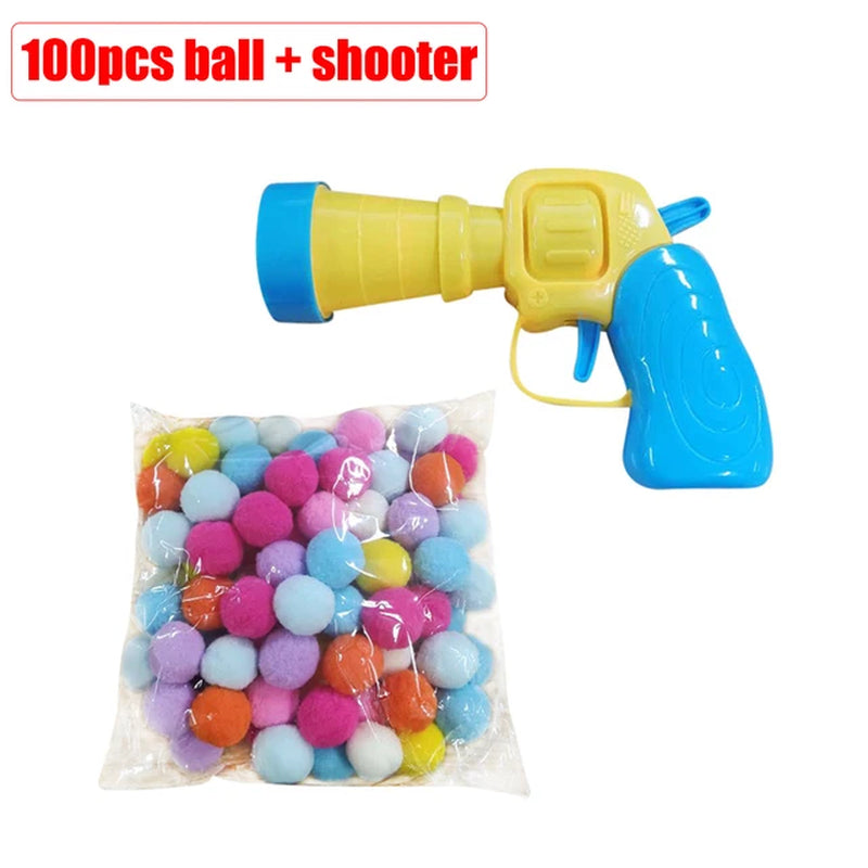 Interactive Cat Toy: Launch Training with Colorful Mini Pompoms