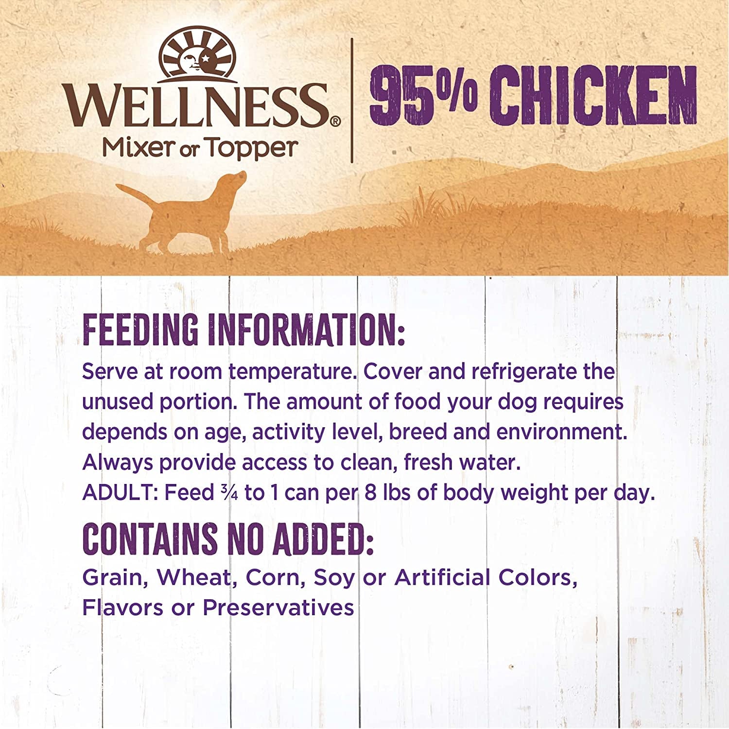 Natural Wet Dog Food: 95% Chicken, Grain-Free, 13.2-Ounce Can (Pack of 12)