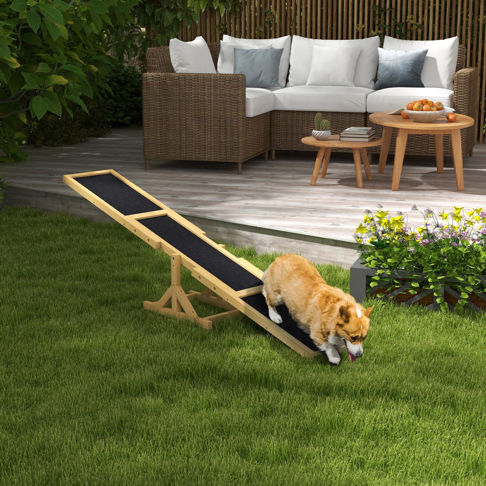 Pet Seesaw: Wooden Dog Training Equipment for Active Play