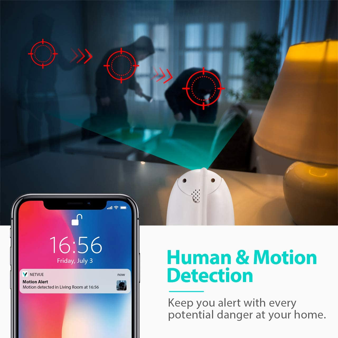 Indoor Pet Camera: 1080P FHD, Wifi, 2-Way Audio, Night Vision